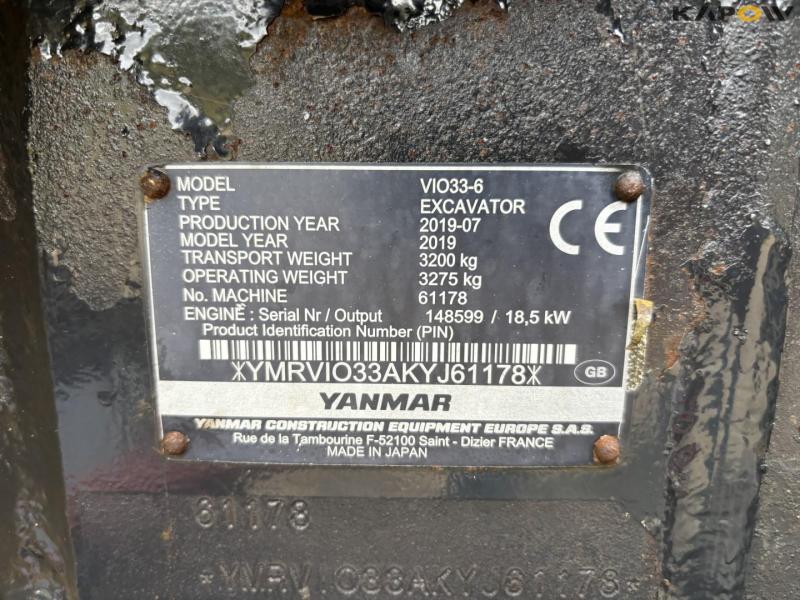 Yanmar Vio 33-6 minigravemaskine med tilt 45