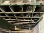 Various bolts, nuts and bolt racks. 10