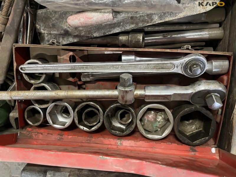 Various tools from service vehicle 14