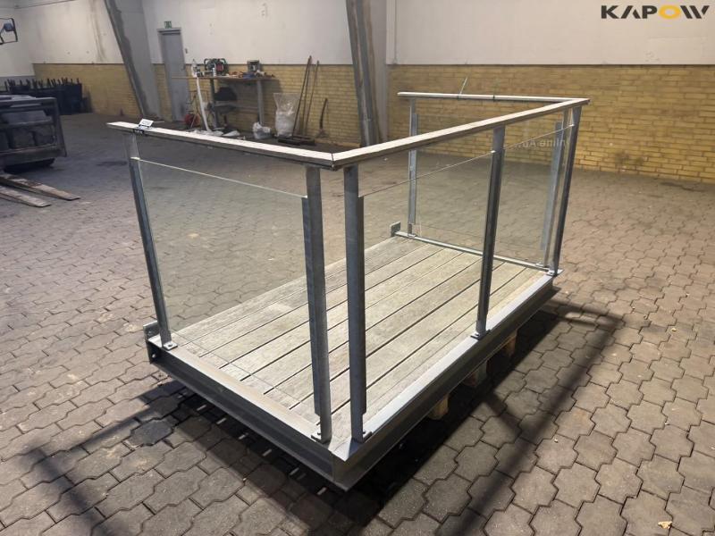 Glass balcony with teak wood bottom 7