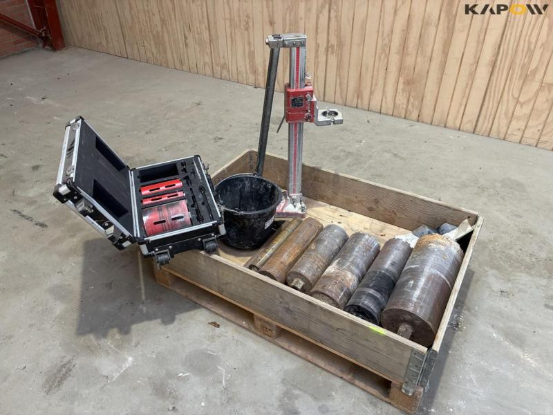 Holder for drill + various concrete core drill bits 3