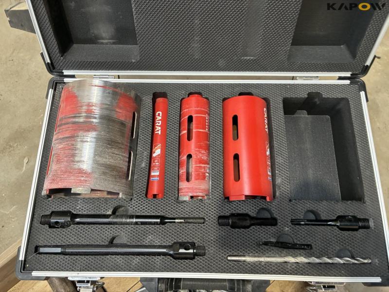 Holder for drill + various concrete core drill bits 12