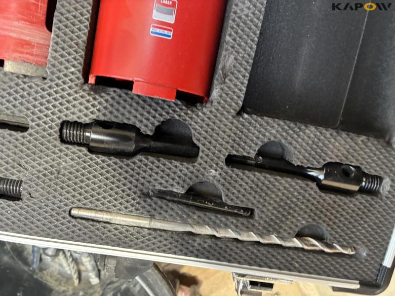 Holder for drill + various concrete core drill bits 16