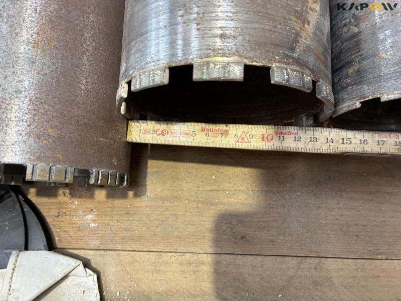 Holder for drill + various concrete core drill bits 22