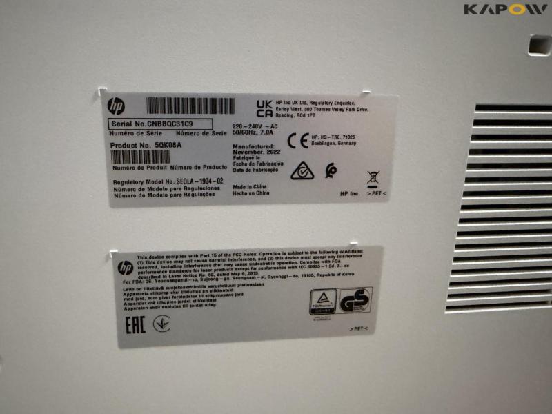 HP Color LaserJet Managed Flow MFP E87740z printer/copier 21