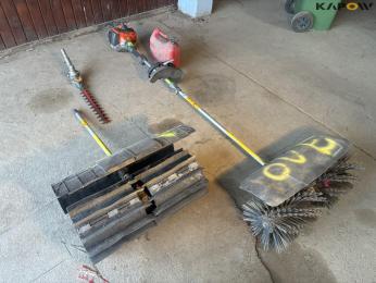 Husqvarna 325LD with broom and mower
