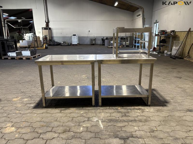 Industrial kitchen table with tray shelf 6