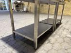 Industrial kitchen table with tray shelf 12