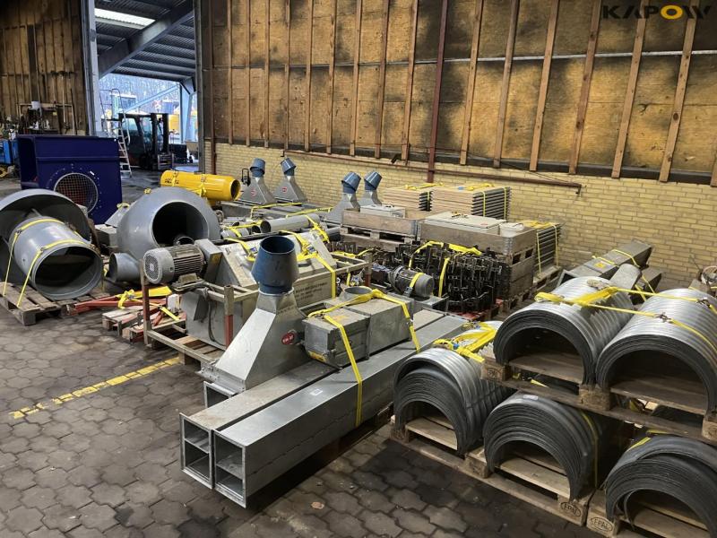 JE-MA 40 ton grain plant with Vedersø grain cleaner dismantled on pallets 77