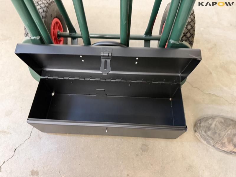 John Deere chair, sack cart and toolbox 8