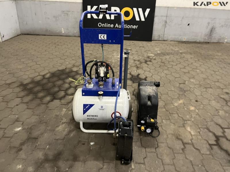 Compressor with tank and hose reel 16