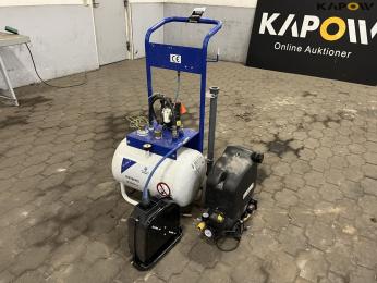 Compressor with tank and hose reel