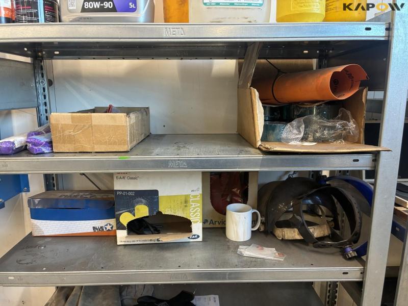 Shelves and cabinets with contents 47