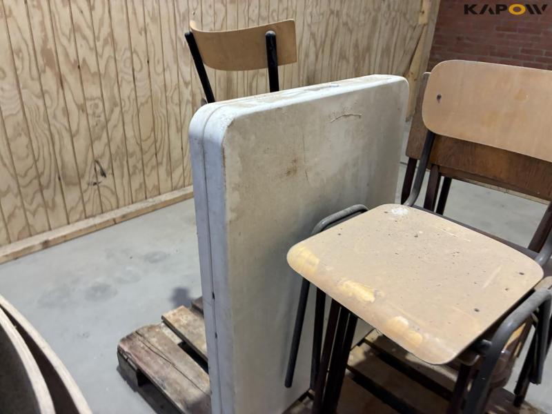 Chairs and a folding table 22