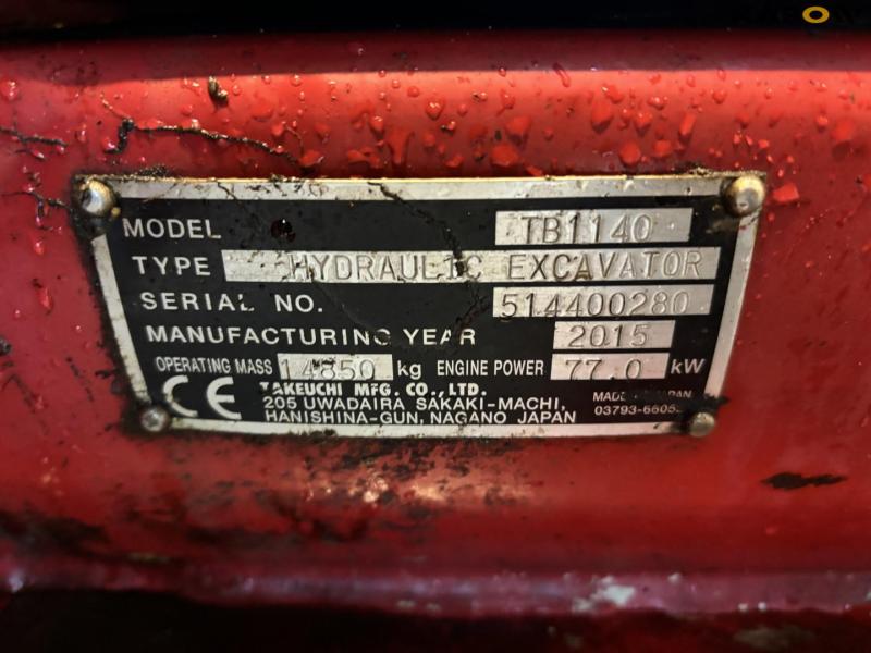 Takeuchi TB1140 excavator 53