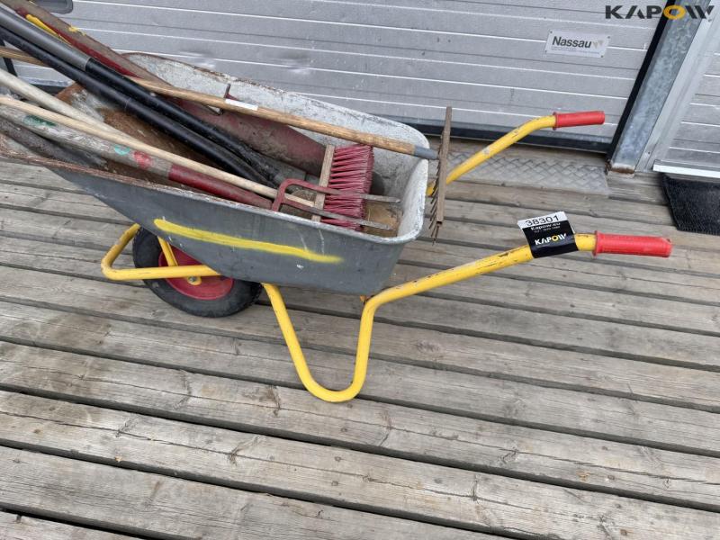 Wheelbarrow and tools 11