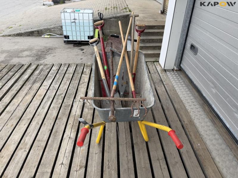 Wheelbarrow and tools 5