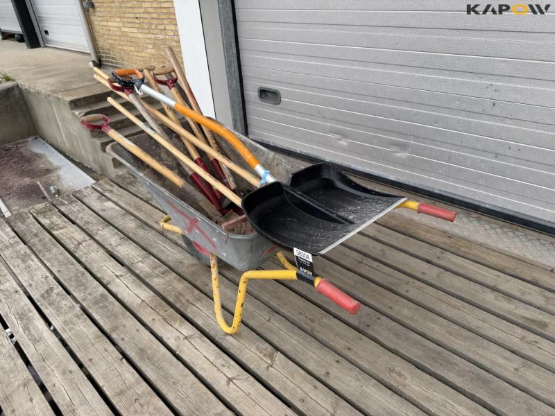 Wheelbarrow and tools 6
