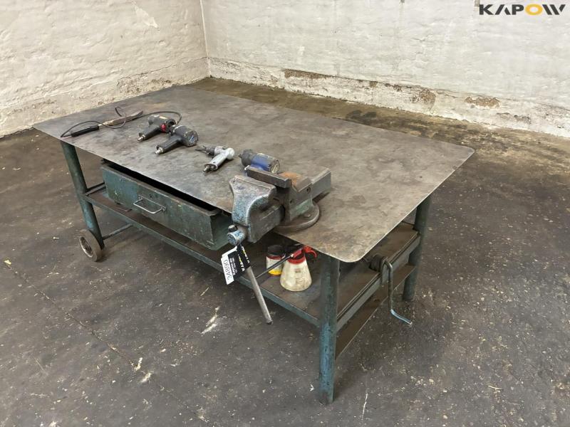 Iron workshop table with tools 1