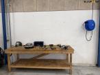 Workshop table with air tools and air hose 1