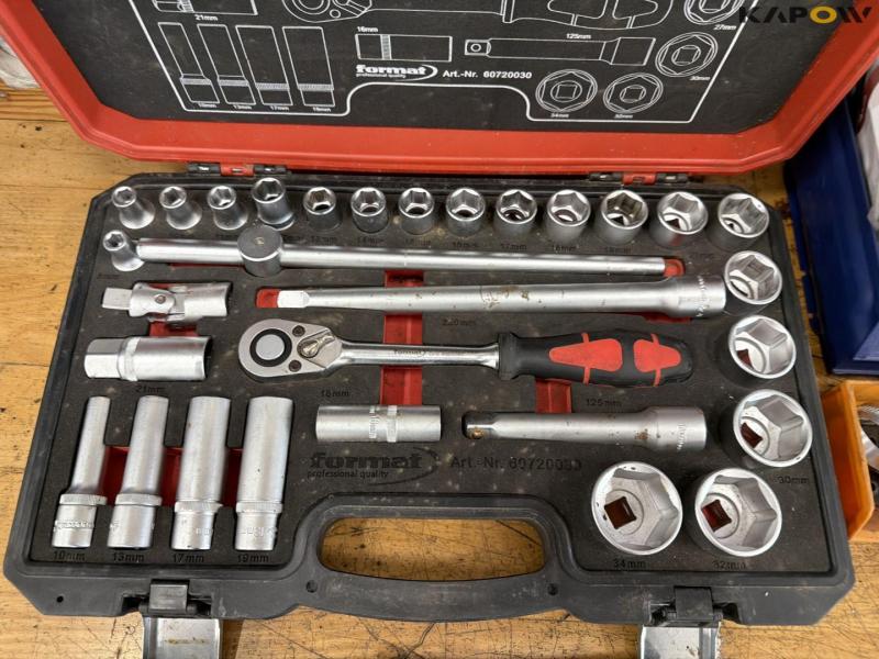 Workshop table with tools and blackboard 19