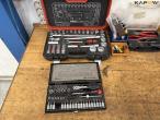Workshop table with tools and blackboard 17
