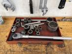 Workshop table with tools and blackboard 24