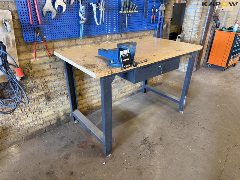 Workshop table and blackboard with tools 15