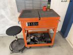 Workshop trolley, blackboard and chair 13