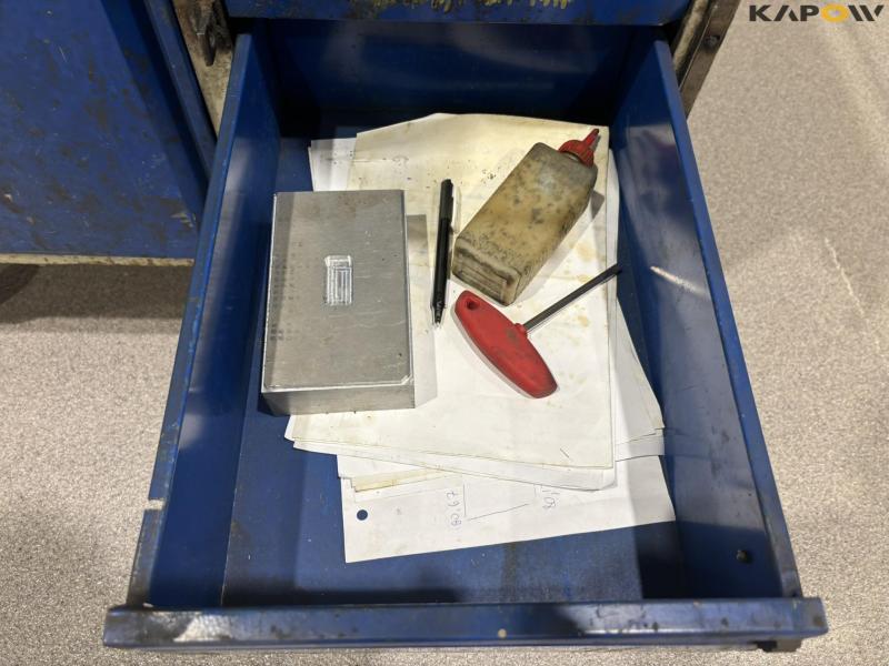 Tool table with steel plate and vice 13