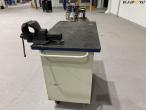 Tool table with steel plate and vice 7
