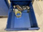Tool table with steel plate and vice 14