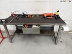Tool table with tools + wall cable reel 3