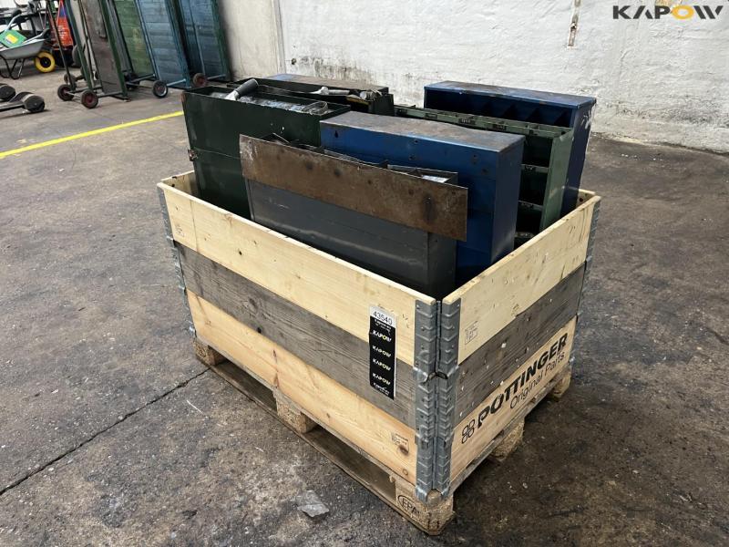 Various bolts, nuts and bolt racks. 1