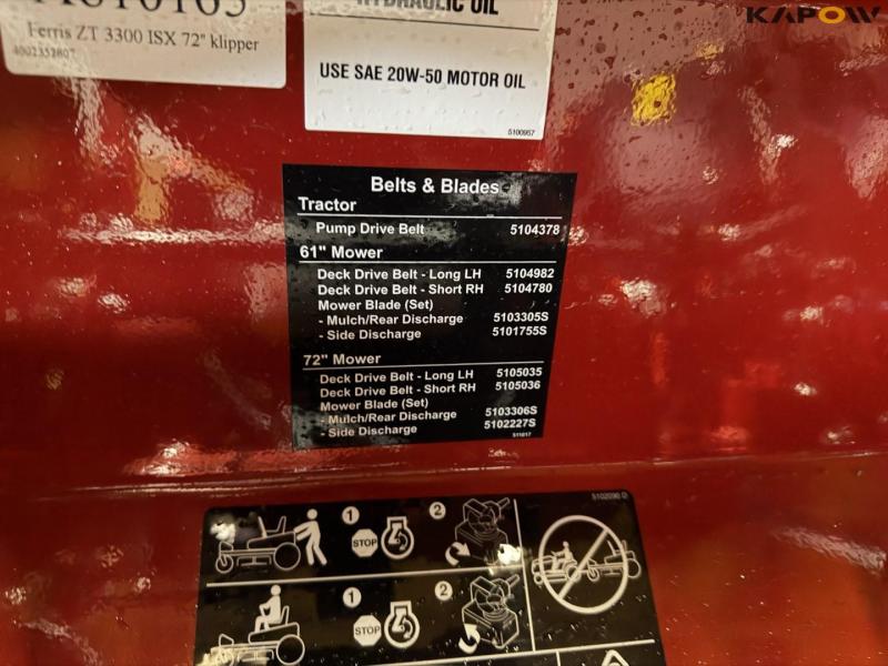 Ferris ZT 3300 ISX zero turn lawn mower - New 33