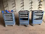 Gedore adjutant 1580 workshop trolleys with contents. 1
