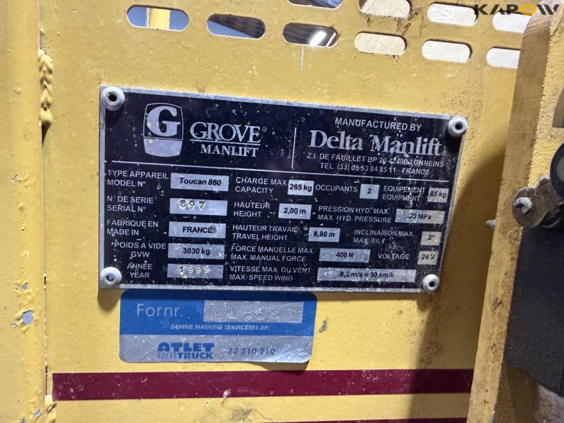 Grove manlift toucon 860 lift 27