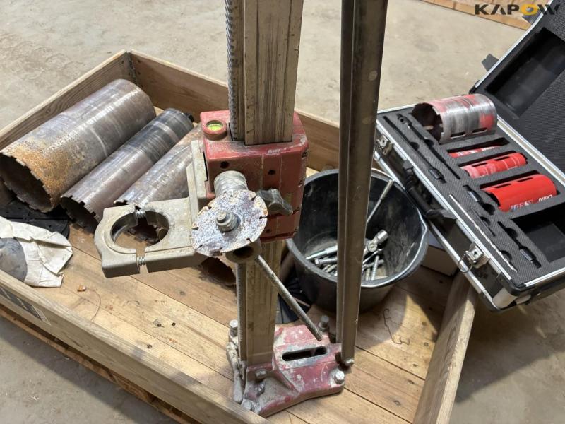 Holder for drill + various concrete core drill bits 9