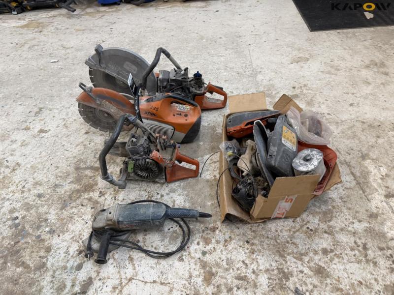 Husqvarna concrete cutter and various parts 8