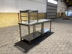 Industrial kitchen table with tray shelf 3