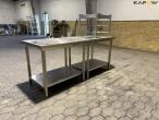 Industrial kitchen table with tray shelf 7