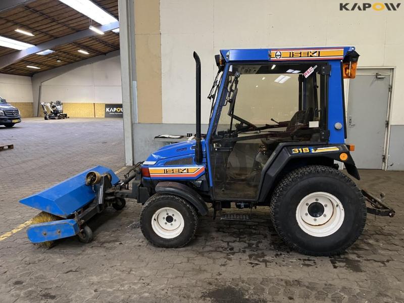 Iseki 318 compact tractor with broom and scraper blade 8