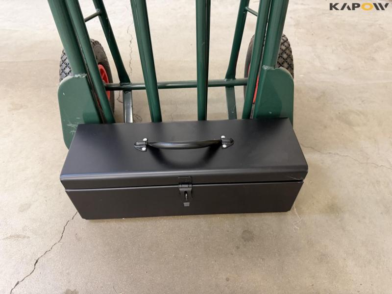 John Deere chair, sack cart and toolbox 7