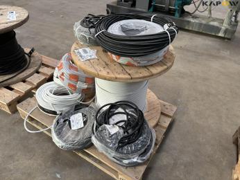 Cable drums with cable and wires