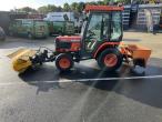 Kubota B2410 compact tractor with sweeper and salt spreader 8