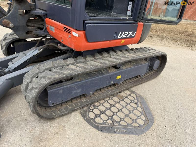 Kubota U27-4 mini excavator with grader bucket 38