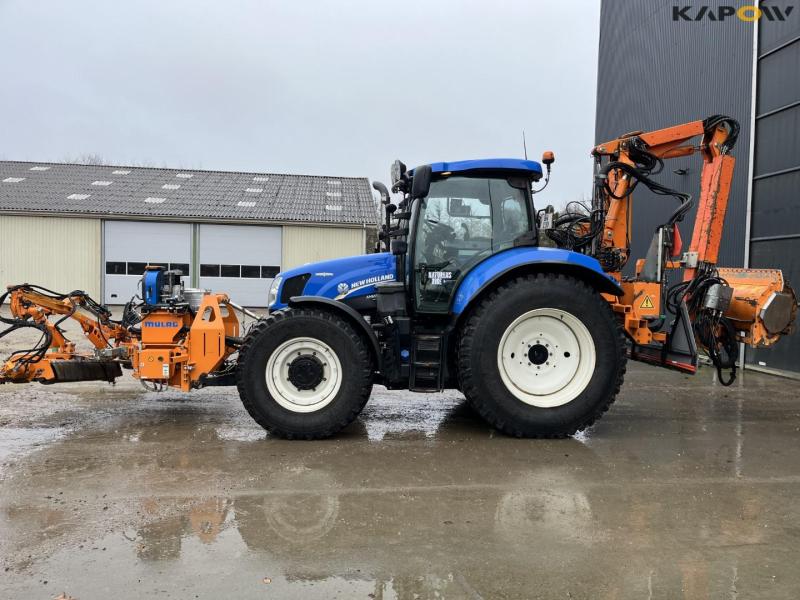 New Holland T6.150 tractor with Mulac arm mower 8