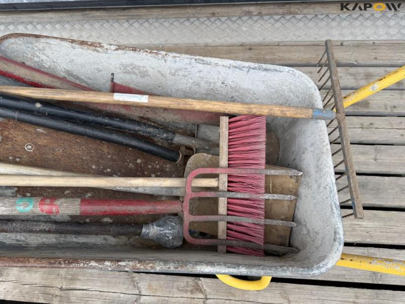 Wheelbarrow and tools 8