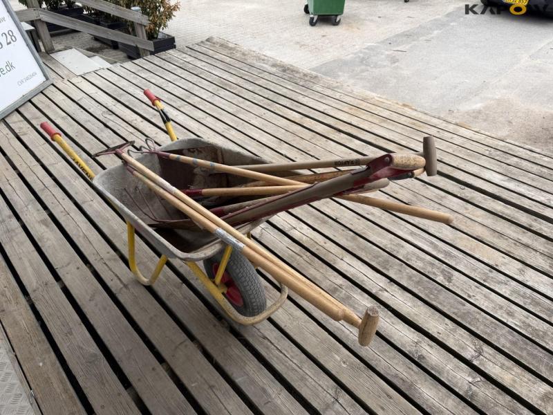 Wheelbarrow and tools 3