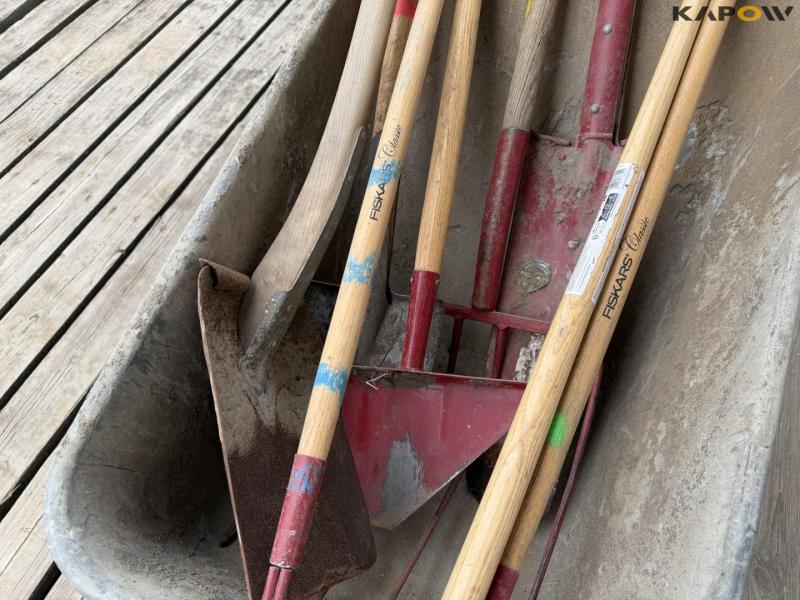 Wheelbarrow and tools 13